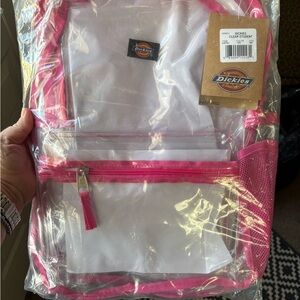 Clear Backpack with Pink Trim